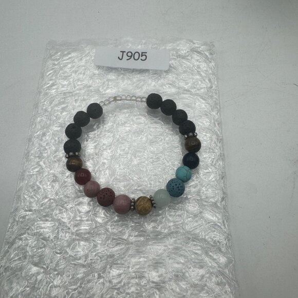 Multicolor Lava Bead Stretch Bracelet Aromatherapy Essential Oil Diffuser Unisex - Picture 5 of 5